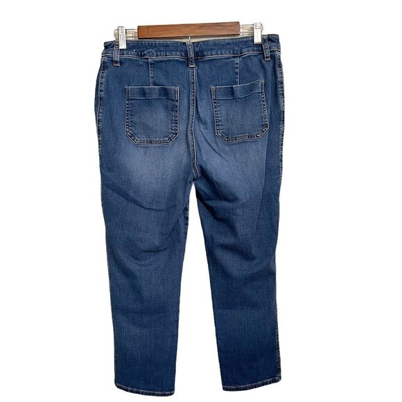 Chico's Women's Blue Slim Leg High Rise The Platinum Crop Stretch Jeans Size 8 - Picture 9 of 9